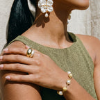 Golden Mesh Pearl Bracelet